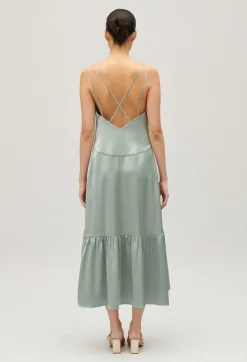 Sale Satin Midi Dress Women Dresses