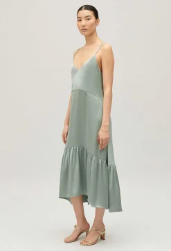 Sale Satin Midi Dress Women Dresses