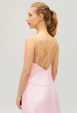 Cheap Satin Midi Dress Women Dresses