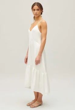 Fashion Satin Midi Dress Women Dresses