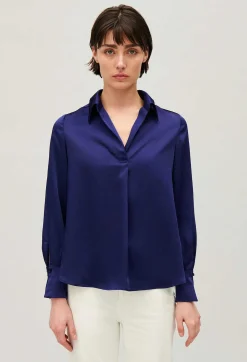 Outlet Satin-Effect Floaty Blouse Women Tops And Shirts
