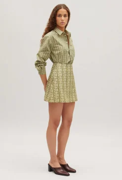 Shop Short A-Line Skirt With Monogram Women Skirts And Shorts