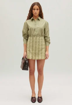 Shop Short A-Line Skirt With Monogram Women Skirts And Shorts