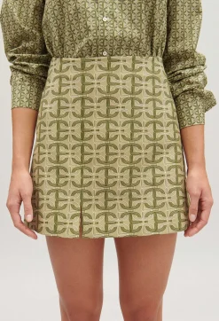 Shop Short A-Line Skirt With Monogram Women Skirts And Shorts