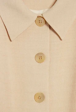 Sale Short Beige Button Dress Women Dresses