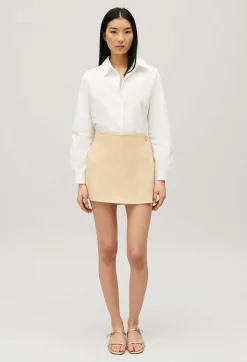New Short Beige Wrap Skirt Women Skirts And Shorts