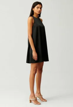 Flash Sale Short Black Button-Up Dress Women Dresses