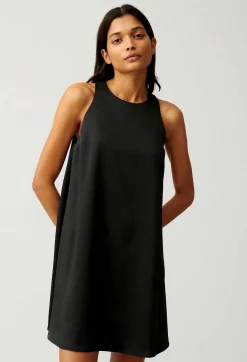 Flash Sale Short Black Button-Up Dress Women Dresses