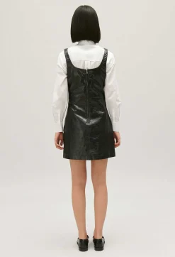 Sale Short Black Leather Tunic Dress Women Dresses