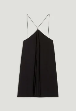 Shop Short Black Pleated Dress Women Dresses