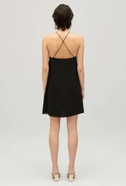 Shop Short Black Pleated Dress Women Dresses
