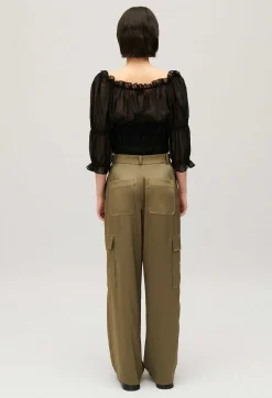 Cheap Short Black Ruffled Blouse Women Tops And Shirts