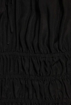 Cheap Short Black Ruffled Blouse Women Tops And Shirts