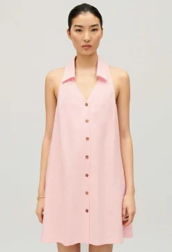 Hot Short Button-Up Babydoll Dress Women Dresses