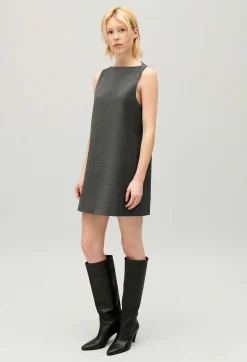 Outlet Short Flecked Grey Dress Women Dresses