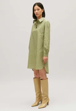 Discount Short Green Monogram Dress Women Dresses