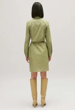 Discount Short Green Monogram Dress Women Dresses