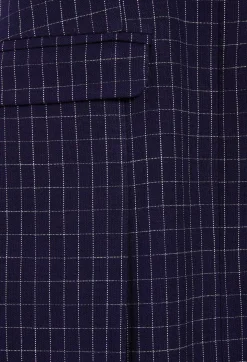 Flash Sale Short Indigo Checked Dress Women Dresses