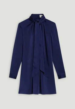 Sale Short Indigo Pussy Bow Dress Women Dresses