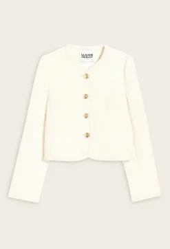 Best Short Ivory Tweed Jacket Women Blazers