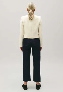 Best Short Ivory Tweed Jacket Women Blazers