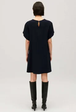 Online Short Navy Babydoll Dress Women Dresses