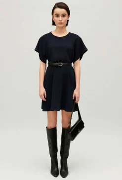 Online Short Navy Babydoll Dress Women Dresses