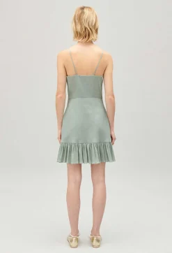 Clearance Short Ruffled Almond Dress Women Dresses