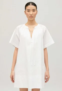 Outlet Short White Lace-Up Dress Women Dresses