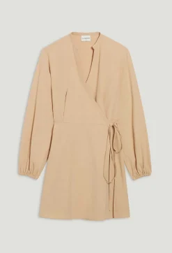 Cheap Short Wrap Dress With Mandarin Collar Women Dresses