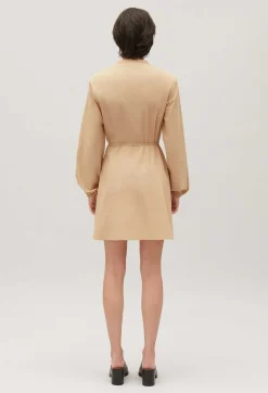 Cheap Short Wrap Dress With Mandarin Collar Women Dresses