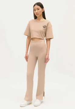 Outlet Straight Cut Trousers Slits Women Jeans And Trousers