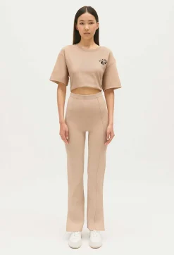 Outlet Straight Cut Trousers Slits Women Jeans And Trousers