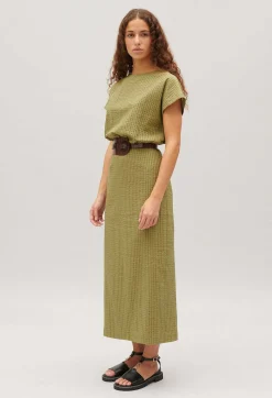 Hot Striped Midi Dress Women Dresses