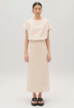 New Striped Midi Dress Women Dresses