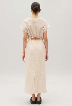 New Striped Midi Dress Women Dresses