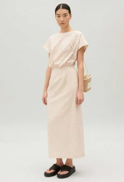 New Striped Midi Dress Women Dresses