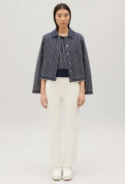 Outlet Stripy Knit Cardigan Women Sweaters And Cardigans