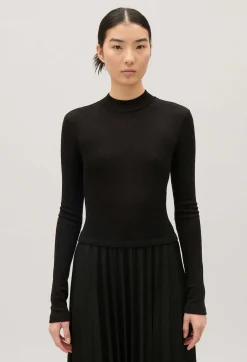 Cheap Twist Black Pleated Knitted Dress Women Dresses