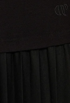 Cheap Twist Black Pleated Knitted Dress Women Dresses