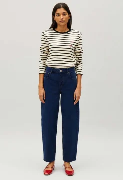 Clearance Two-Tone Jean Toto Breton T-Shirt Women Sweaters And Cardigans