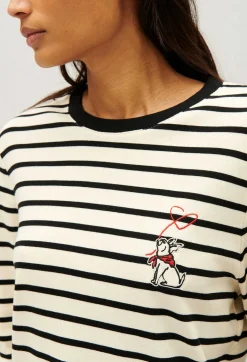 Clearance Two-Tone Jean Toto Breton T-Shirt Women Sweaters And Cardigans