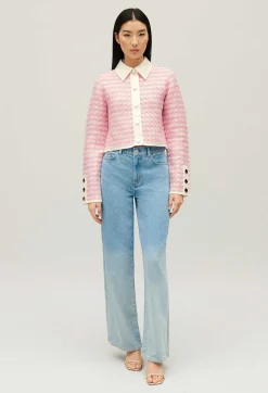 Outlet Two-Tone Knit Cardigan Women Sweaters And Cardigans