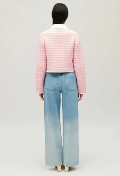 Outlet Two-Tone Knit Cardigan Women Sweaters And Cardigans