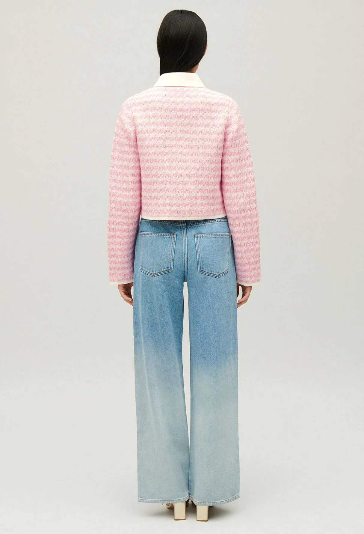 Outlet Two-Tone Knit Cardigan Women Sweaters And Cardigans