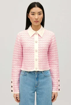 Outlet Two-Tone Knit Cardigan Women Sweaters And Cardigans