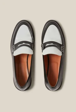 Store Two-Tone Leather Loafers Women Loafers