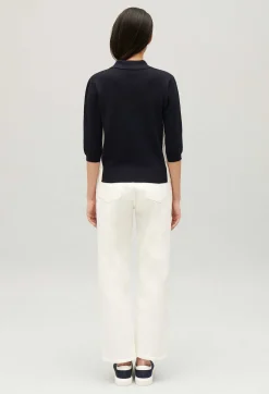 Fashion Two-Tone Polo Jumper Women Sweaters And Cardigans