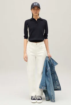 Fashion Two-Tone Polo Jumper Women Sweaters And Cardigans