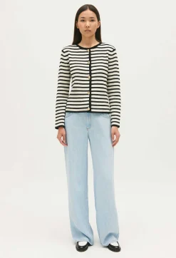 Fashion Two-Tone Striped Cardigan Women Sweaters And Cardigans
